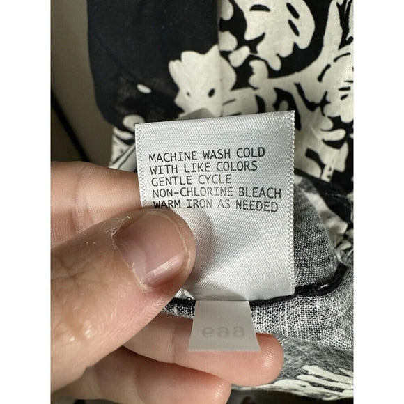 Christian Siriano Women's Abstract Print Open Front Cover Up Blk/wht Sz S - Picture 7 of 7